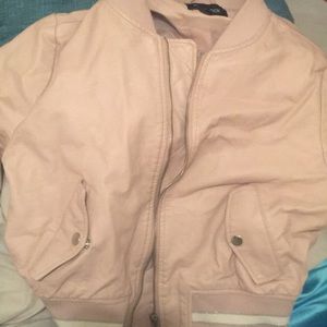 Dust Pink Leather CropJacket